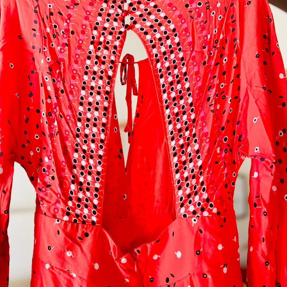 LNC - Free People Coryn Minidress, Coral/Red, Size 10 - Picture 5 of 10